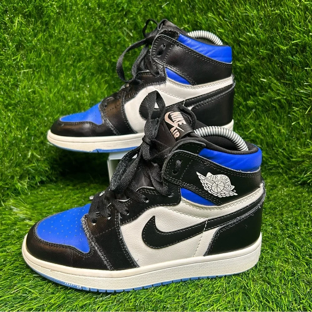 Air Jordan 1 Retro High OG Royal Toe 555088-041 Mens 5.5 Black‎ White Blue